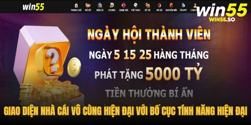 Giao diện nhà cái vô cùng hiện đại với bố cục tính năng hiện đại